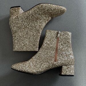 Gold Glitter Ankle Boots